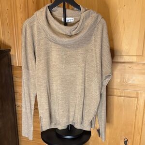 Sag Harbor Beige Cowl Neck Sweater